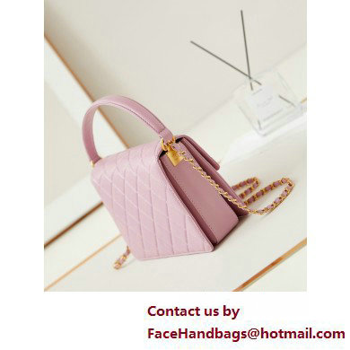 Chanel Grained Calfskin  &  Gold-Tone Metal Flap Bag with Top Handle Pink 2025